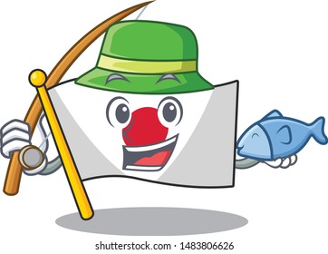 Fishing flag Japan in the cartoon shape