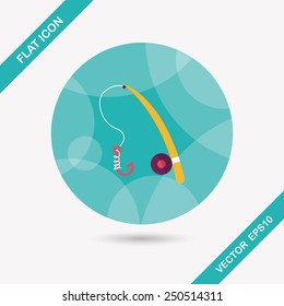 fishing flat icon with long shadow,eps10