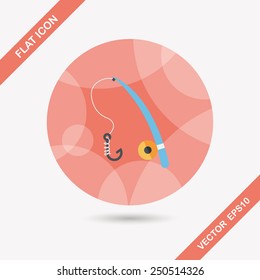 fishing flat icon with long shadow,eps10