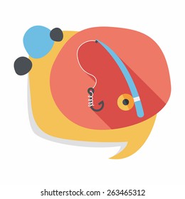 fishing flat icon with long shadow,eps10