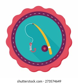 fishing flat icon with long shadow,eps10