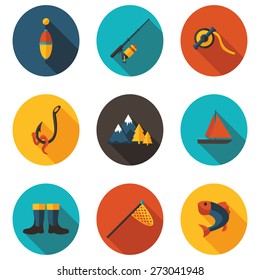 fishing flat icons