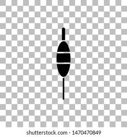 Fishing float. Black flat icon on a transparent background. Pictogram for your project