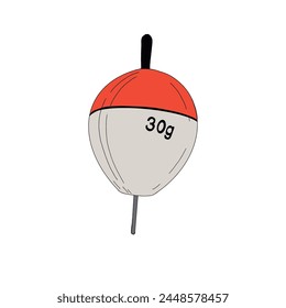 Fishing Bobber - A vector cartoon illustration of a red and white Fishing  Bobber. Stock Vector