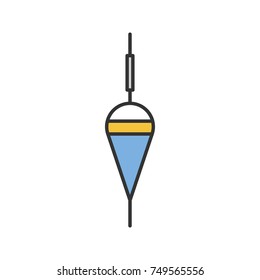 Fishing float color icon. Bobber. Angling equipment. Isolated vector illustration