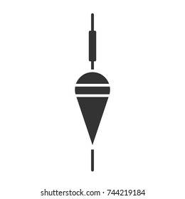 Fishing float glyph icon. Bobber. Angling equipment. Silhouette symbol. Negative space. Vector isolated illustration