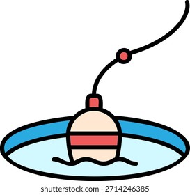 Fishing Float Icon: Angling Equipment in Water