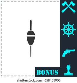 Fishing float icon flat. Simple vector symbol and bonus icon