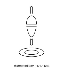 Fishing float icon in outline style isolated on white background