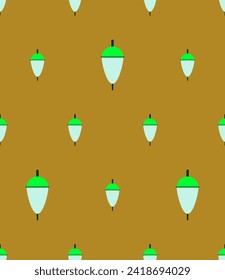 Fishing Float Icon Seamless Pattern, Fishing Bobber Icon Vector Art Illustration