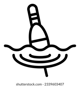 Fishing float line icon. Bobber vector illustration isolated on white. Tackle outline style design, designed for web and app. Eps 10