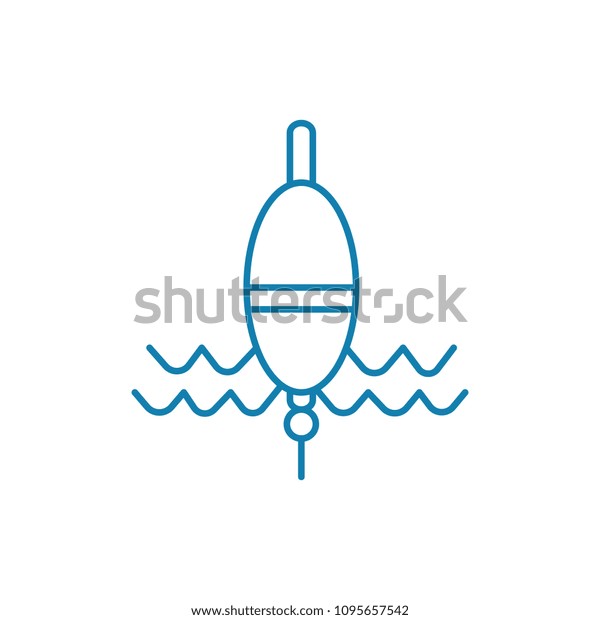 Fishing float linear icon concept. Fishing\
float line vector sign, symbol,\
illustration.
