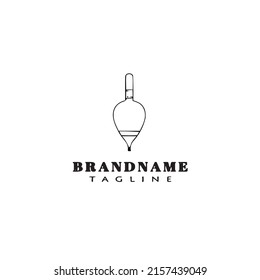 logotipo de flotación de pesca caricatura plantilla de diseño de icono negro vector aislado moderno