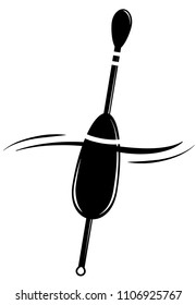 fishing float on the water vector icon