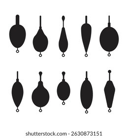 Fishing Floats Silhouette Vector Illustration