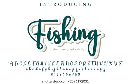 Fishing Font Stylish brush painted an uppercase vector letters, alphabet, typeface