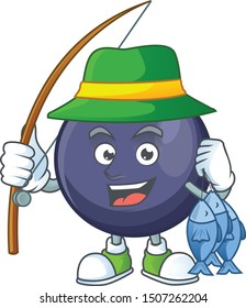 Fishing fresh blackcurrant cartoon for healthy diet