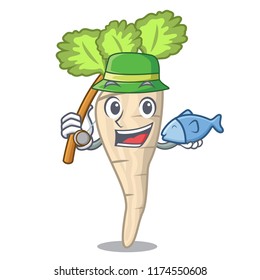 Fishing fresh parsnip roots on a mascot