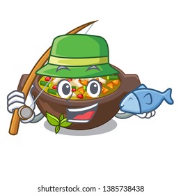 Fishing fried minestrone in the cup character