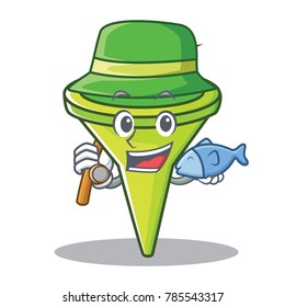 Fishing funnel character cartoon style