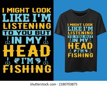 Fishing funny typography t-shirt design