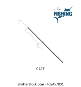 Fishing gaff. Item of fishing. Vector illustration