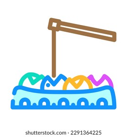 fishing game board table color icon vector. fishing game board table sign. isolated symbol illustration