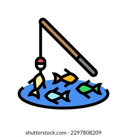 fishing game board table color icon vector. fishing game board table sign. isolated symbol illustration