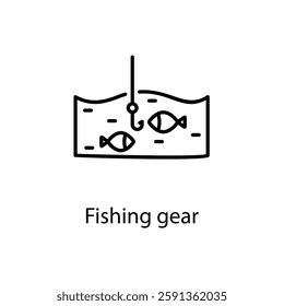 Fishing gear vector icon stock illustration