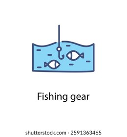 Fishing gear vector icon stock illustration