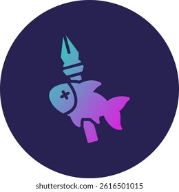 Fishing Glyph Circle Gradient Icon