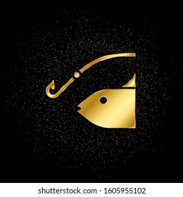 Fishing gold, icon. Vector illustration of golden particle