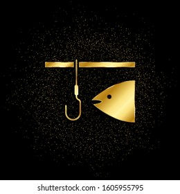 Fishing gold, icon. Vector illustration of golden particle