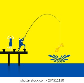 Fishing a gold key