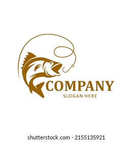 fishing gold vector logo template