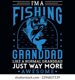 Fishing granddad graphics tshirt design 