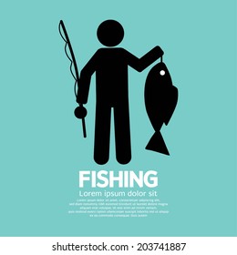 Fishing Graphic Sign Vector Illustration