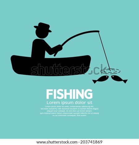 Fishing Graphic Sign Vector Illustration