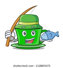 Fishing green tea character cartoon