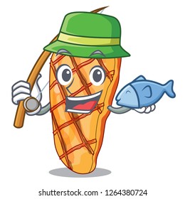 Fishing grilled chicken with mix salad cartoon
