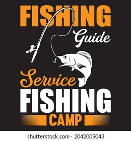 Fishing guide Service Fishing camp t shirt design, vector file.
