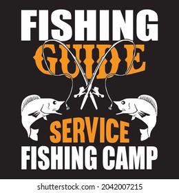 Fishing Guide Service Fishing camp t shirt design, vector file.