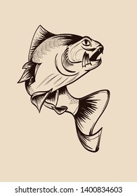 Fishing. Hand drawn vector fish. Sketch fish.