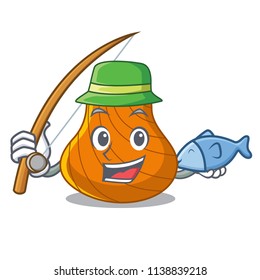 Fishing hard shell mascot cartoon