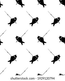 Icono De Arpón De Pesca Patrón Sin Maravilla, Instrumento De Forma De Lanza Utilizado En La Ilustración De Arte Vector De Pesca