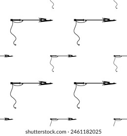 Angelharpunensymbol Nahtloses Muster, Speer Form Instrument in der Fischerei Vektorgrafik Illustration verwendet