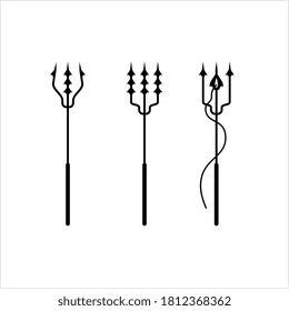 Icono De Arpón De Pesca, Instrumento De Forma De Spear Utilizado En La Ilustración De Arte Vector De Pesca