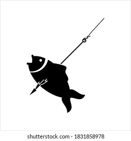 Fishing Harpoon Icon, Spear Shape Instrument Used In Fishing Vector Art Illustration