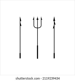 Fishing Harpoon Icon, Spear Shape Instrument Used In Fishing Vector Art Illustration