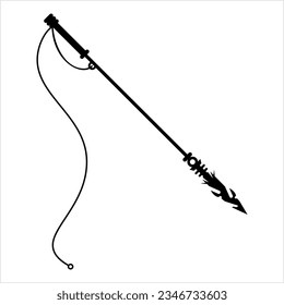 Fishing Harpoon Icon, Spear Shape Instrument Used In Fishing Vector Art Illustration